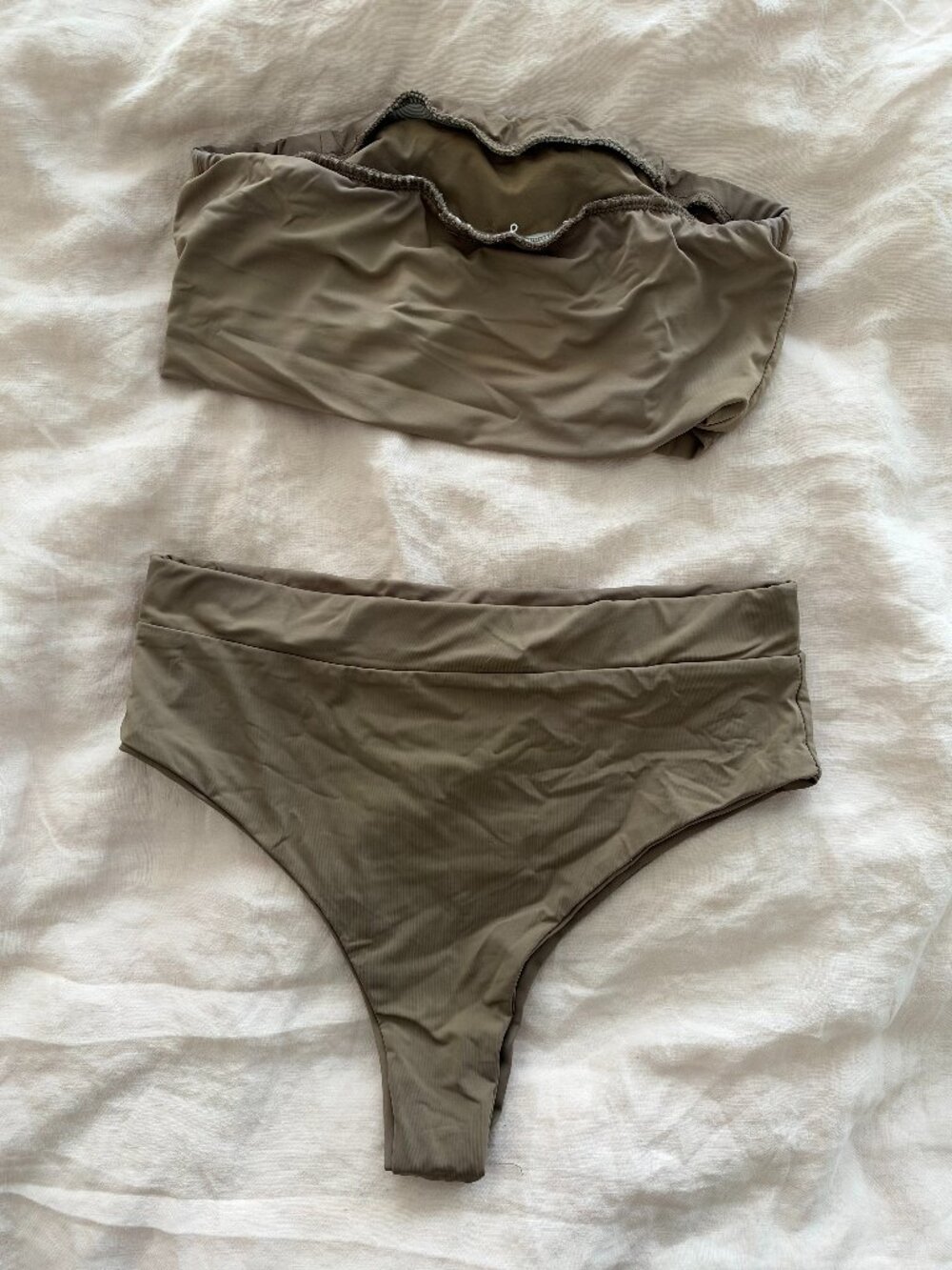 MYRA Swim Taupe Bandeau Bikini Set - M
